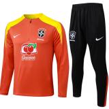 Chándal Brasil 2026 (Orange Half Zipper)